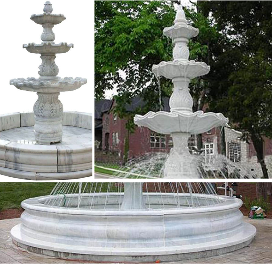 Outdoor Modern 3 Tiers Water Fountain