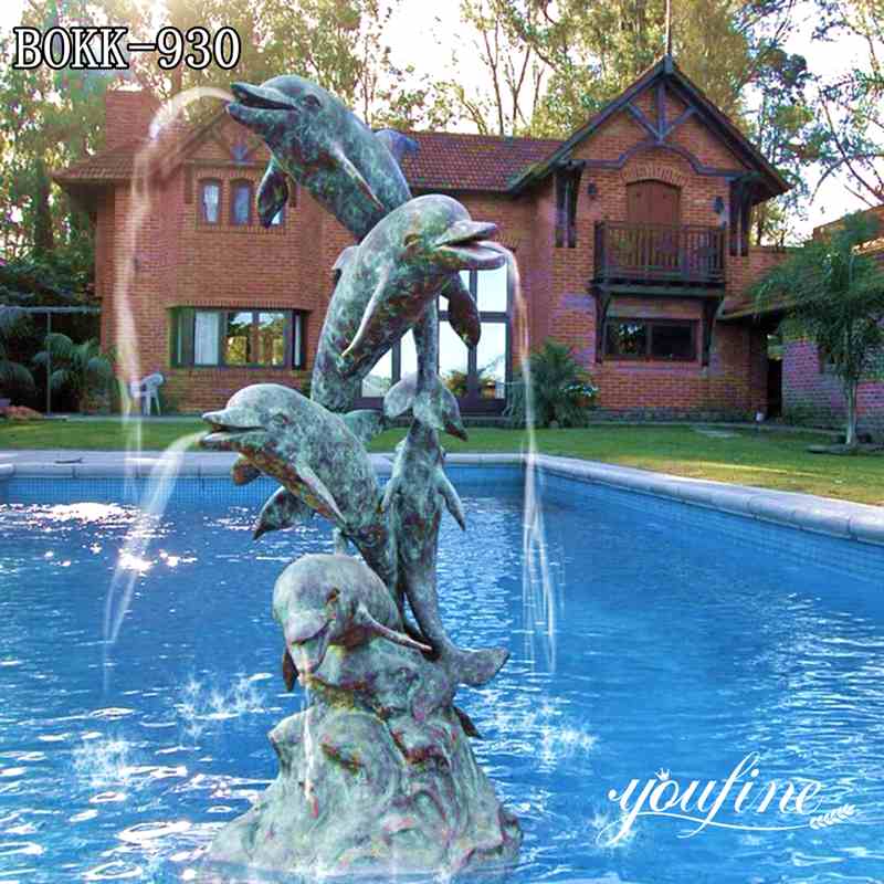 bronze dolphin fountain decor