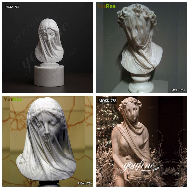 Famous Veiled Virgin Statue Marble Carrara Art Decor for Sale