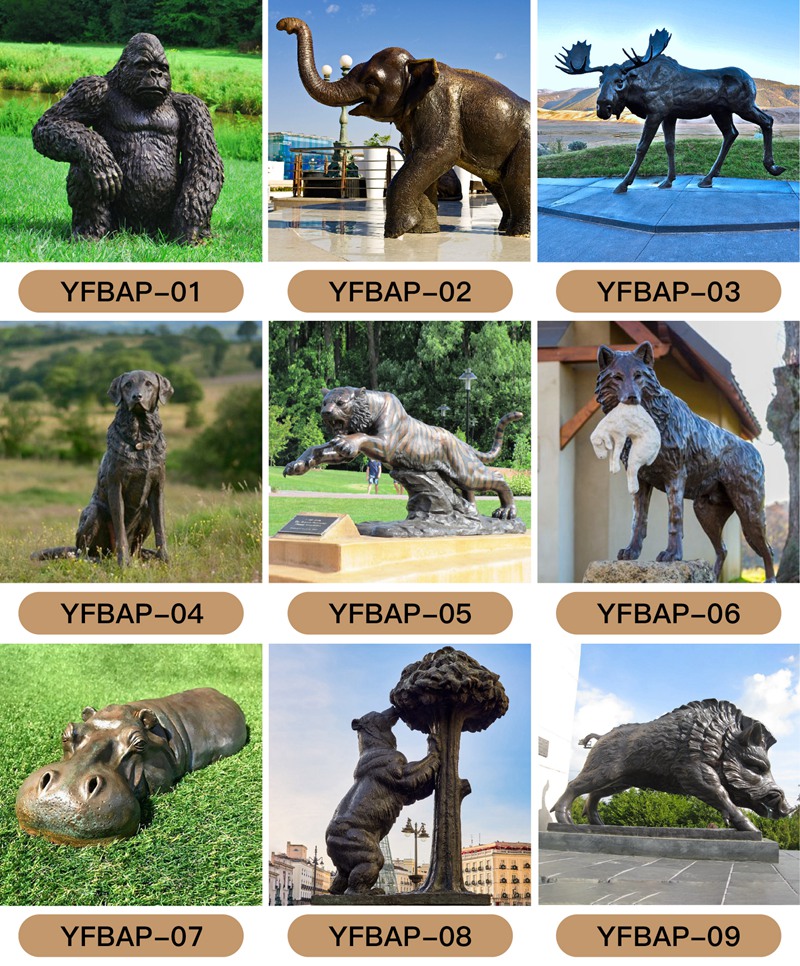 bronze animal statues (2)