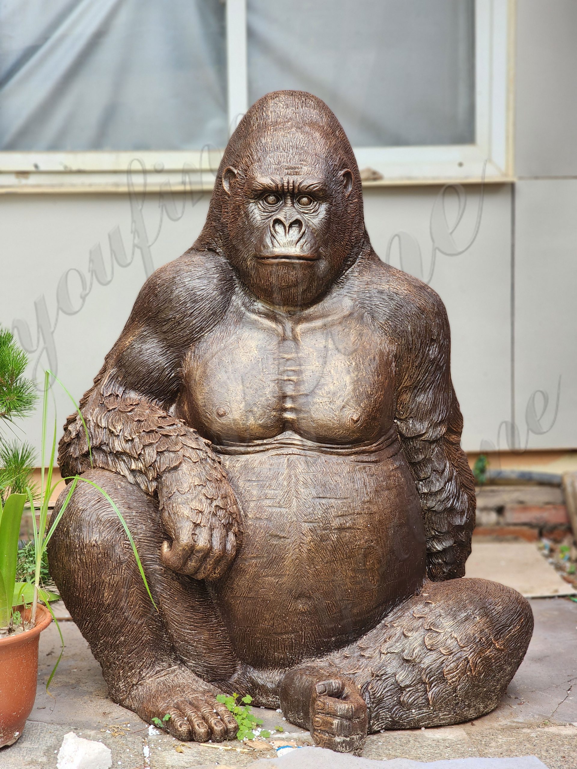 Large Outdoor Bronze Gorilla Sculpture