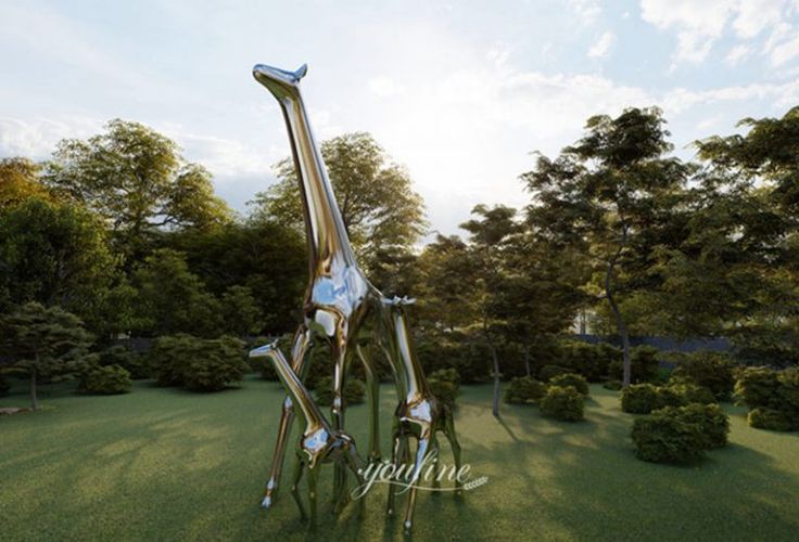 outdoor metal giraffe