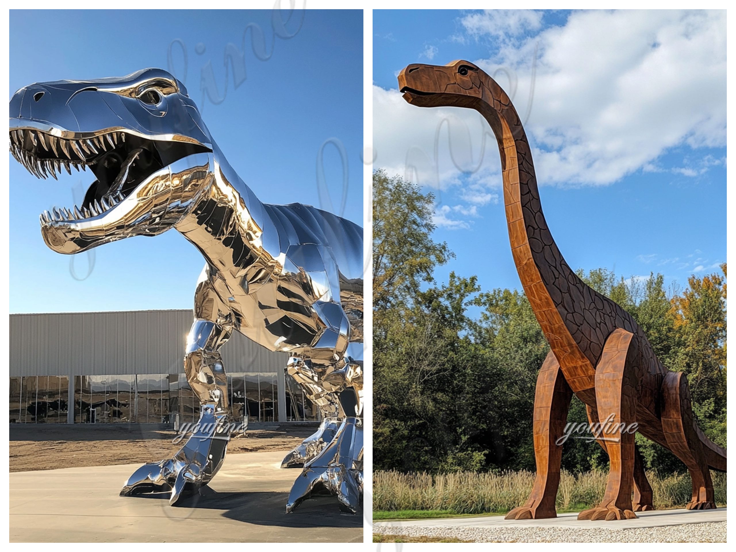 dinosaur statues