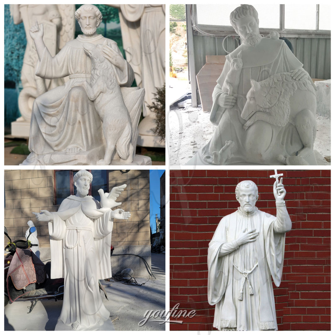 Life Size Marble St. Francis Statue