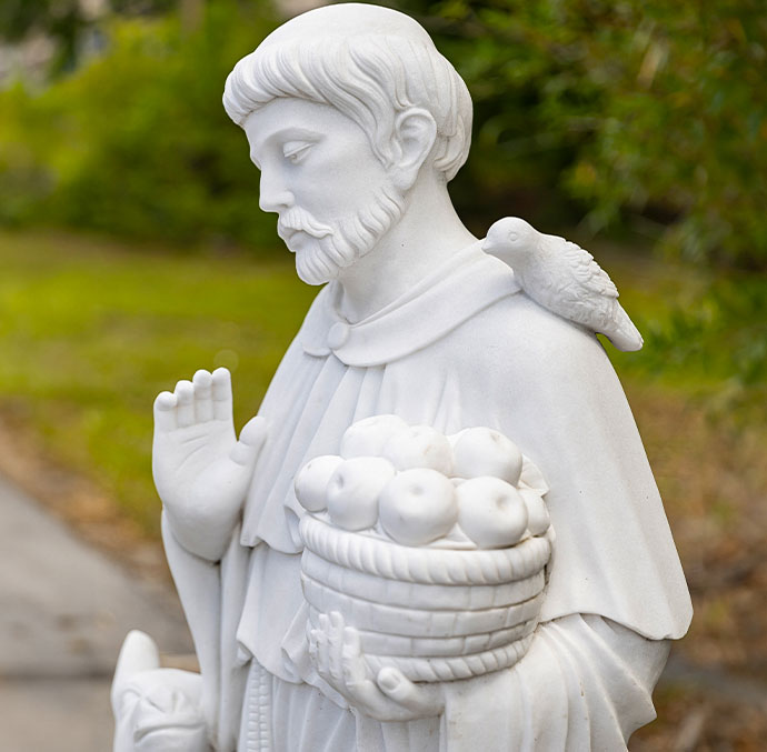 Marble St. Francis Statue