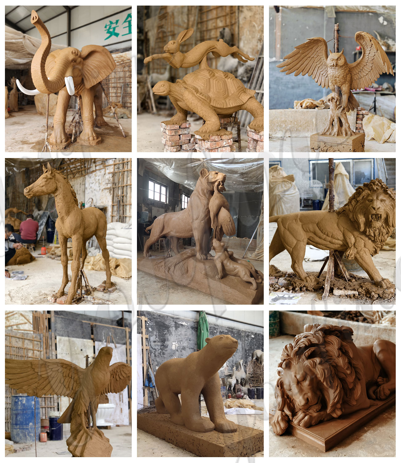 many animal clay model