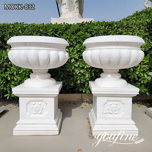 large marble plant pot
