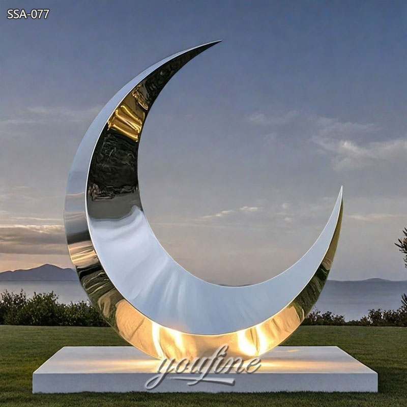 Metal Moon statue