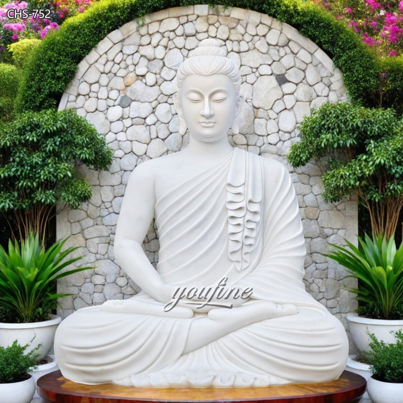 Carved Marble Sitting Buddha Statue